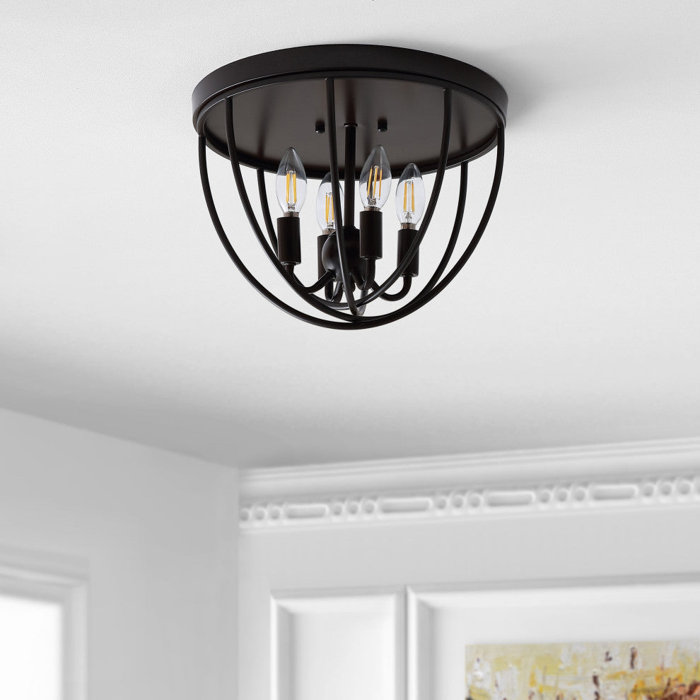 Peter 13.75" Metal Led Flush Mount, Oil Rubbed Bronze