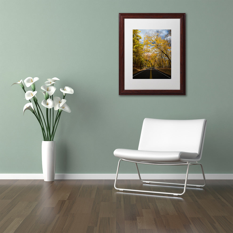 'Autumn Along the Valley Parkway 2' Matted Framed Canvas Art by Kurt Shaffer