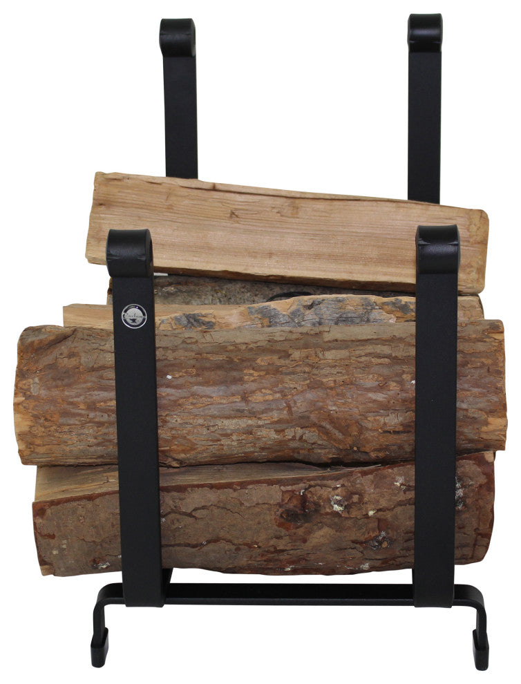 Handcrafted Indoor & Outdoor Hearth Fireplace Log Rack Black