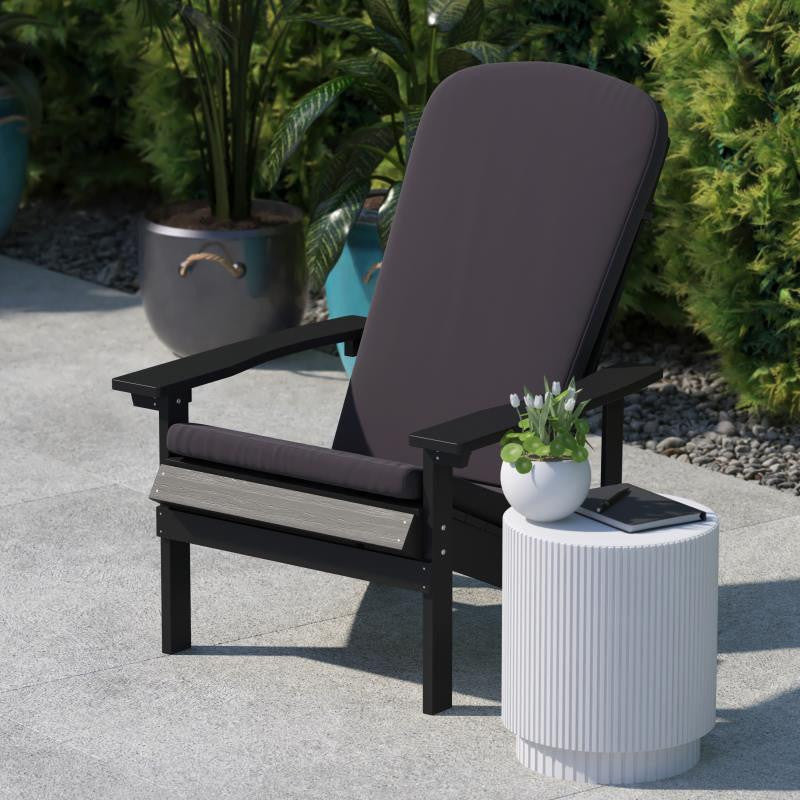 Charlestown Set of 2 All Weather High Back Adirondack Chair Cushions, Gray