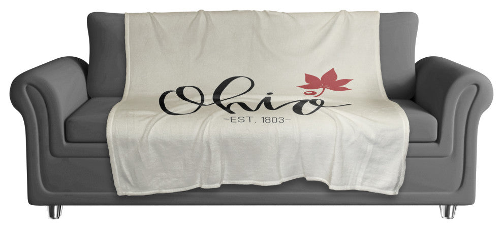 Ohio Established 50x60 Coral Fleece Blanket
