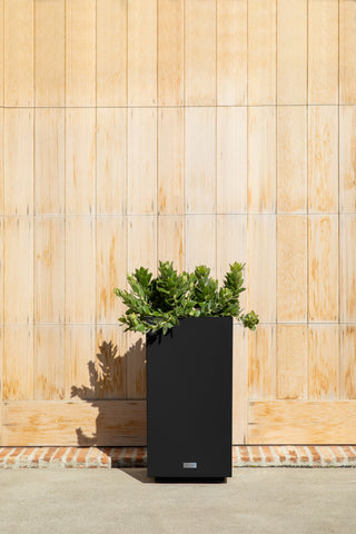 Veradek Block Series Pedestal Planter, Black, Short