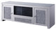 Benzara BM280280 59" Wood TV Entertainment Media Console, Faux Diamond, Silver