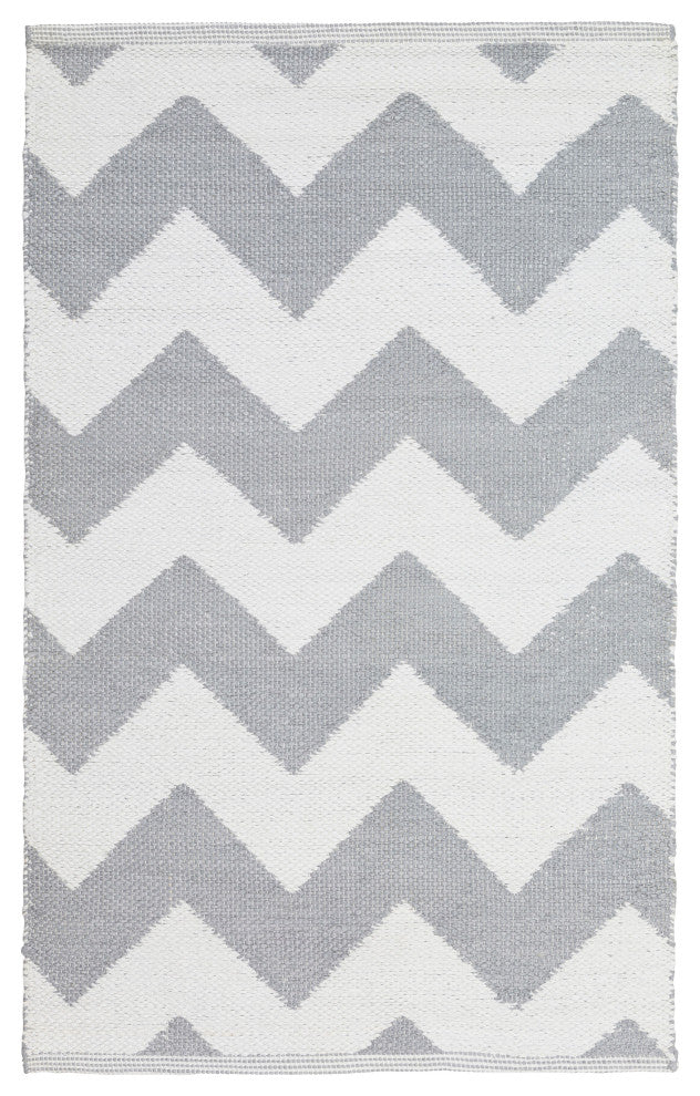 Surya Picnic PIC-4008 2'6"x8' Rug, Medium Gray/White
