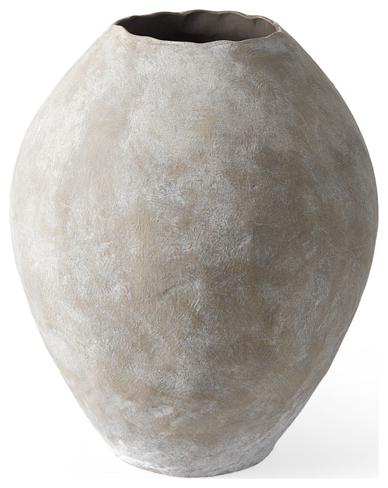 Gobi 20Lx23H Small Tan Ceramic Oval Vase