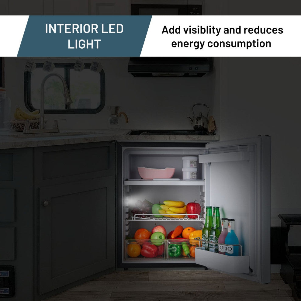 Equator 2.8cu.ft. Brushed Stainless 12V/DC RV Built-in Refrigerator w/Compressor
