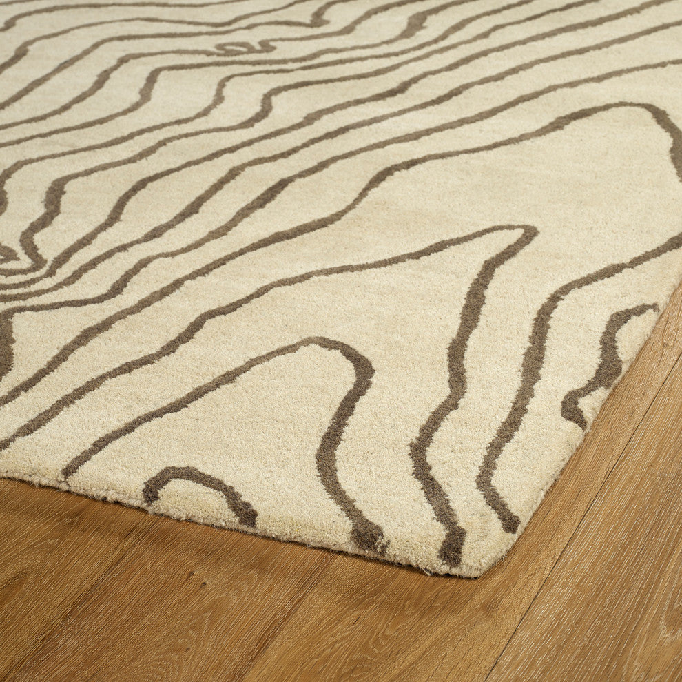 Kaleen Hand-Tufted Pastiche Wool Rug, Brown, 3'x5'