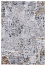 Haleena Wright Gray/Gold Polyester Blend Area Rug, 10'3"x14'