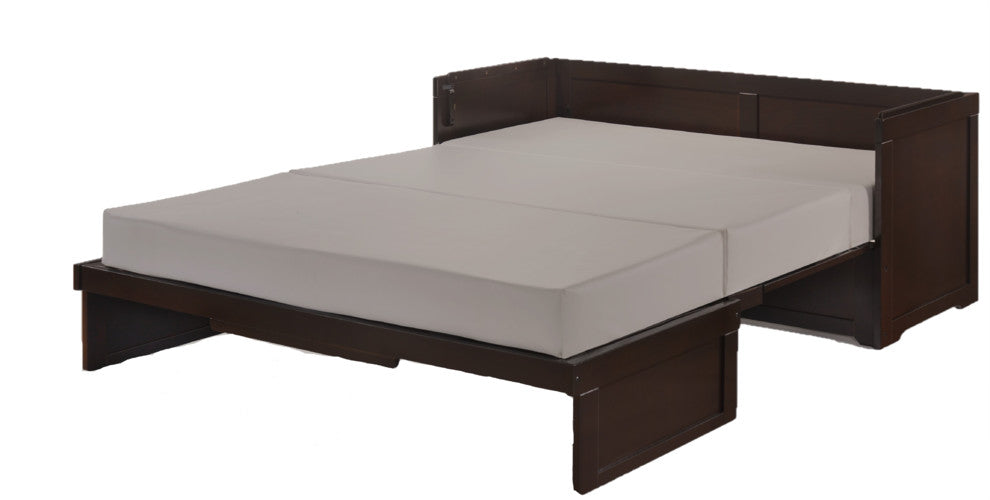 Murphy Cube Cabinet Bed With Mattress, Dark Chocolate, Queen, Pre-Assembled