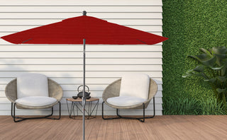 Pismo Dawn 9'x7' Rectangular Premium Push Tilt Market Umbrella, Gray Frame, Jock