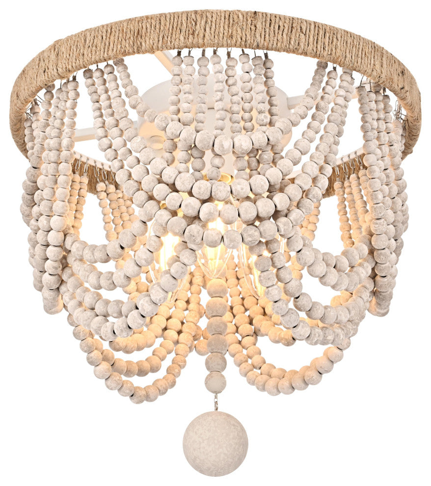 Home Living 12" Beaded Flush Mount, Antique White