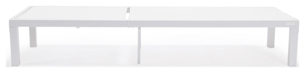 LeisureMod Marlin Patio Chaise Lounge Chair With White Frame, White