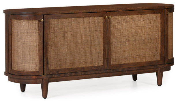 Canggu Cane Solid Wood Media Stand