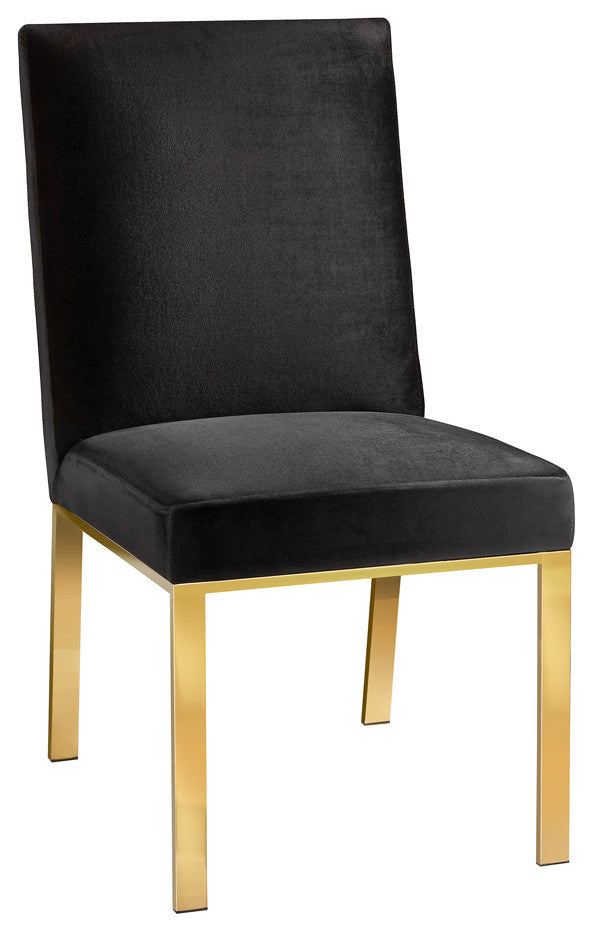 Black and Gold velvet dining chair