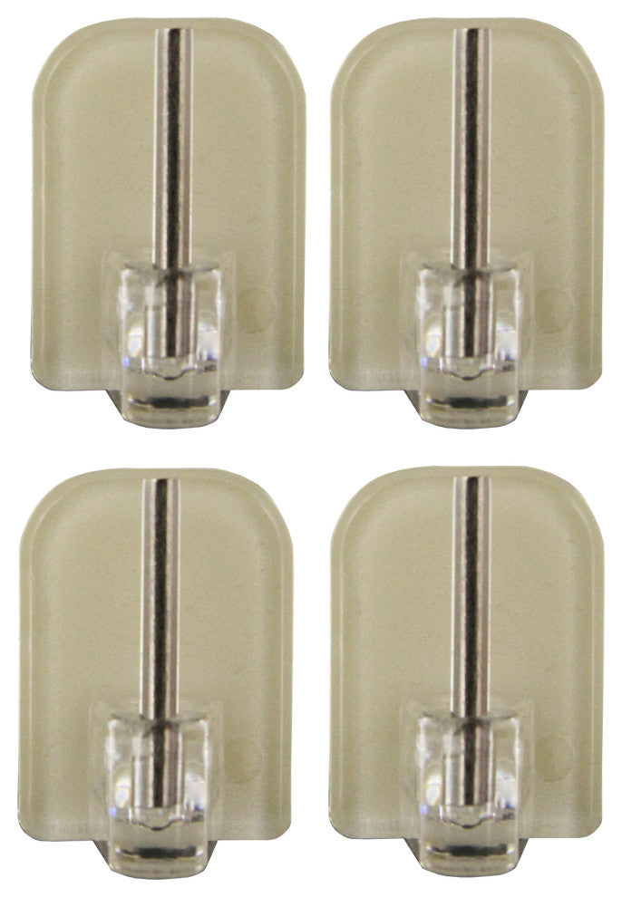 Self Adhesive Hooks Sash Rod Kitchen Curtains Set of 4, Clear