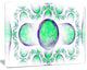 Green Exotic Pattern on White, Abstract Art on Canvas, 40x30
