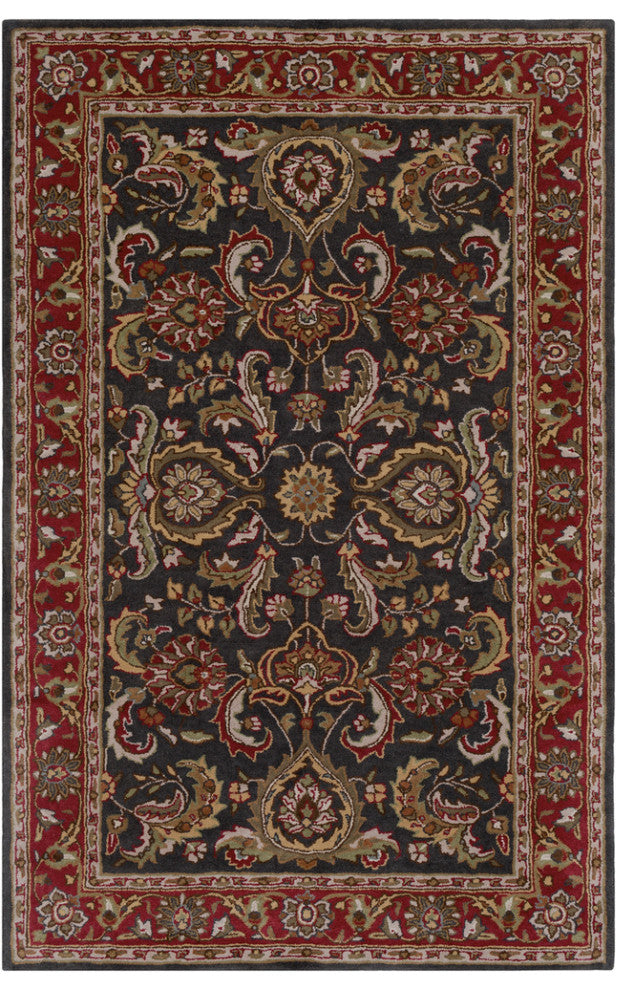 Surya Middleton AWHY-2061 Traditional Area Rug, Bright Red, 5' x 8' Rectangle