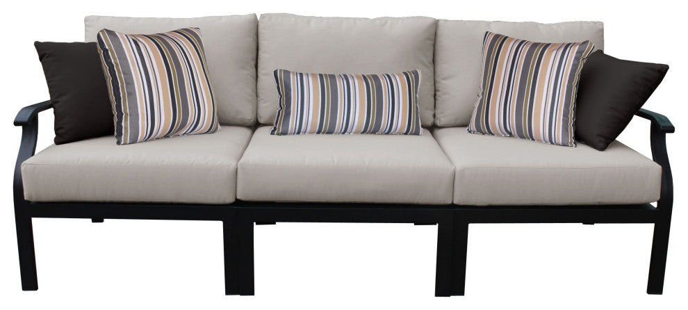 kathy ireland Madison Ave. 3 Piece Aluminum Patio Furniture Set 03c, Almond