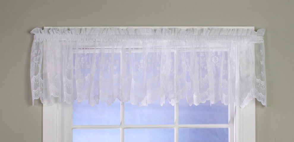 Mona Lisa Rod Pocket Valance Flat 56 x 15 in White