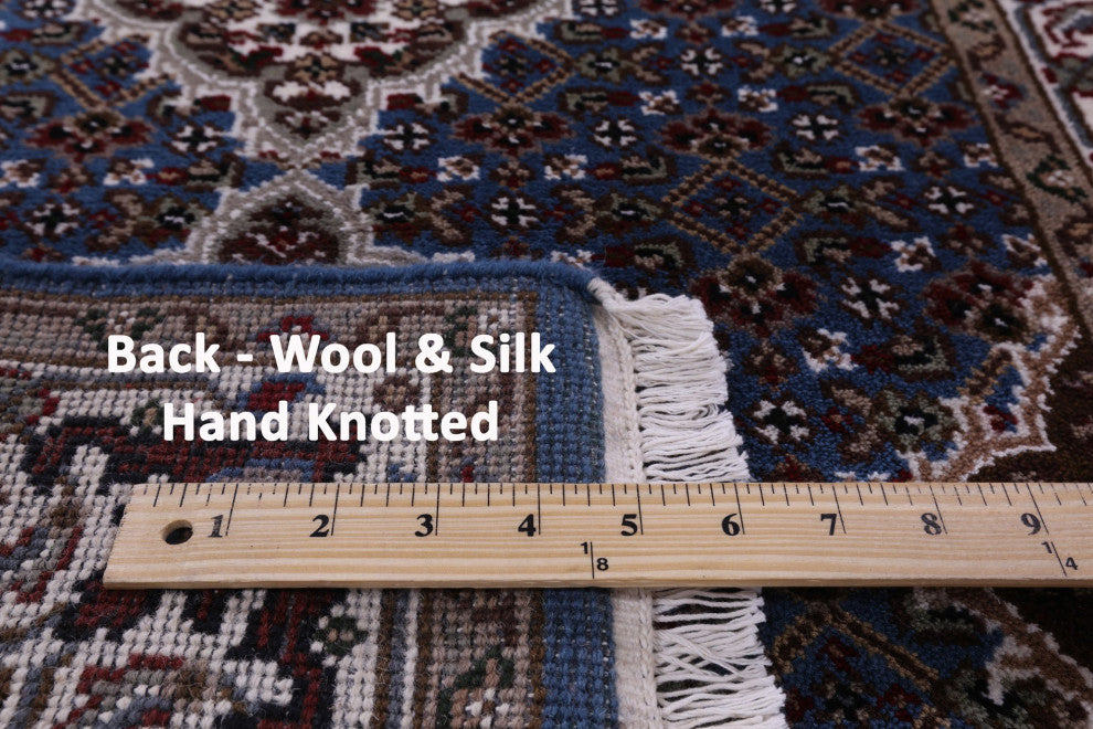 2' 10" X 30' 1" Runner Persian Tabriz Wool and Silk Hand Knotted Rug Q8946