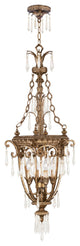 Livex 8808-65 4-Light Vintage Gold Leaf Foyer, Hand Painted Vintage Gold Leaf