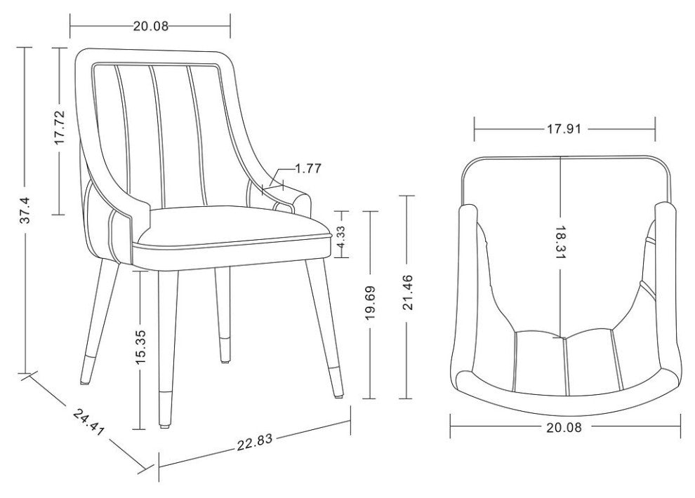 Manhattan Comfort Eda Dining Chair, Set of 2