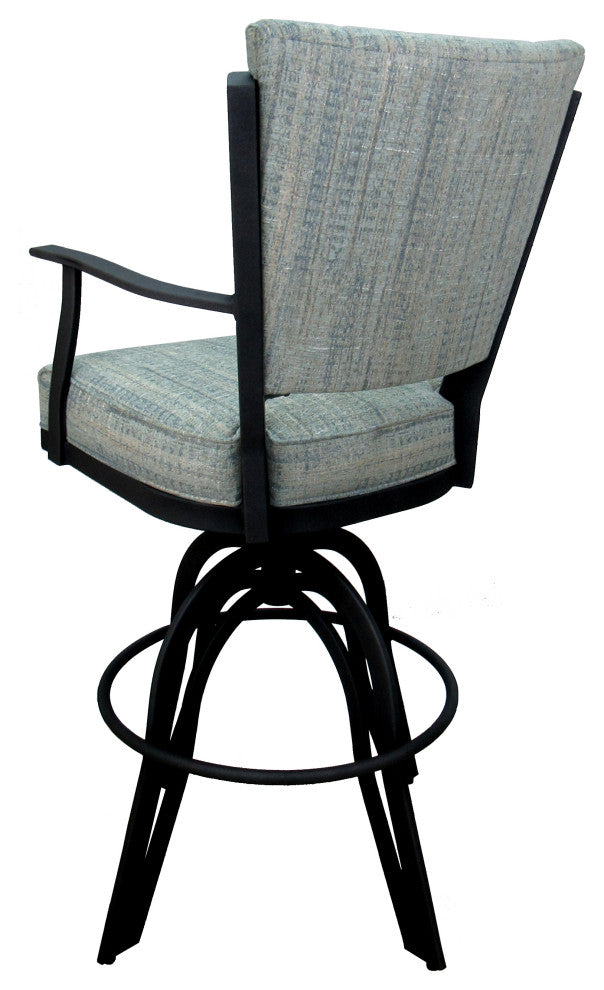 Montana Swivel Tilt Metal 30" Bar Stool or Counter 26" on A Base, Watusi Aquatint, Black, 30"