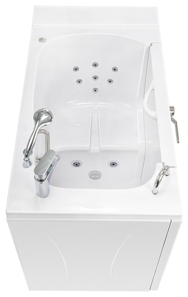 Ella Wheelchair Transfer 32"x52" Walk-In Bathtub,Outswing Door,Faucet,Dual Drain