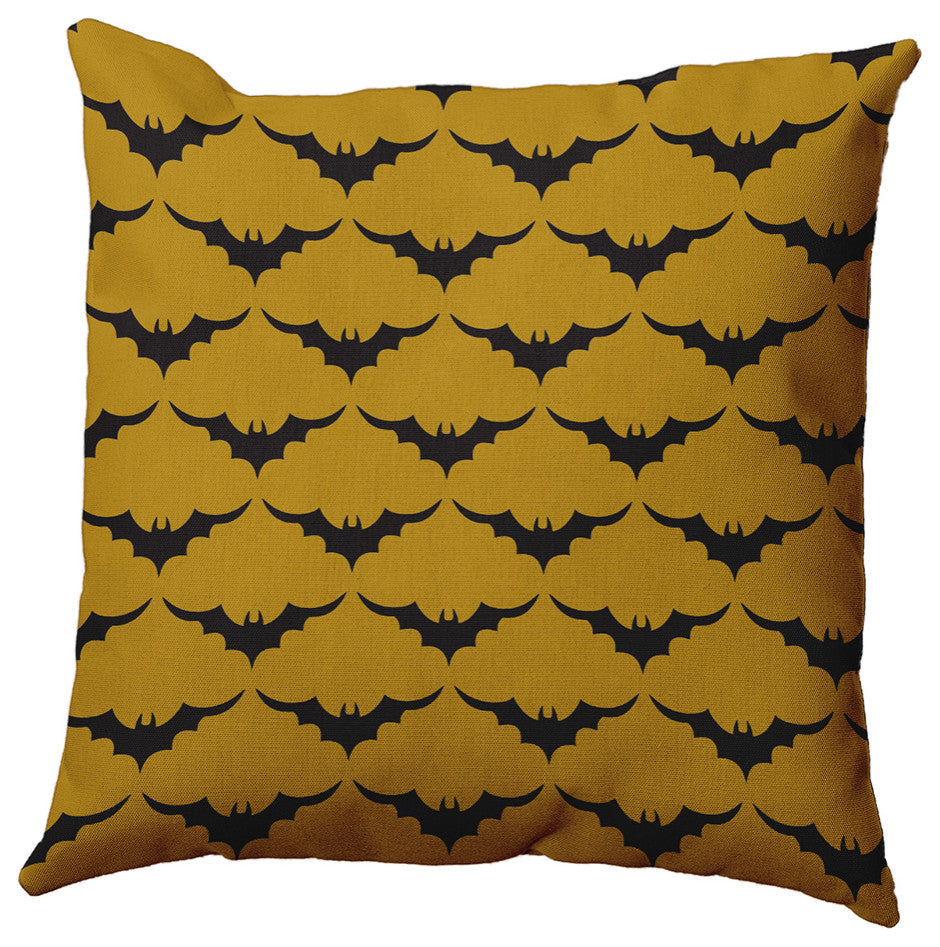 20" x 20" Bat Colony Decorative Throw Pillow, Autumn Gold