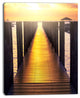Sea Bridge with Sunset Reflection, Seashore Canvas Art Print, 12"x20"