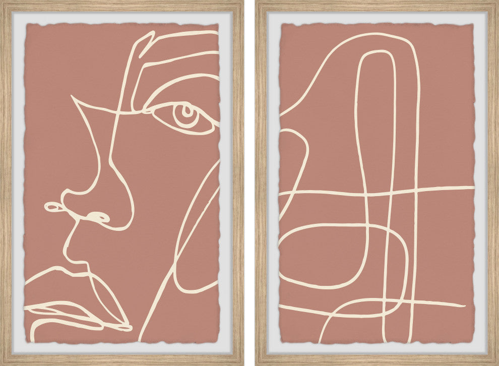 Twisted Mirror Diptych, Set of 2, 30x45 Panels