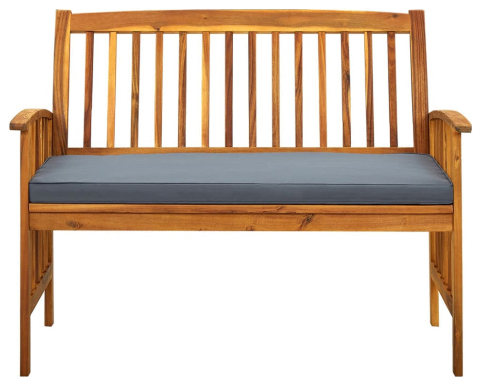 Vidaxl Garden Bench With Cushion 46.9" Solid Acacia Wood