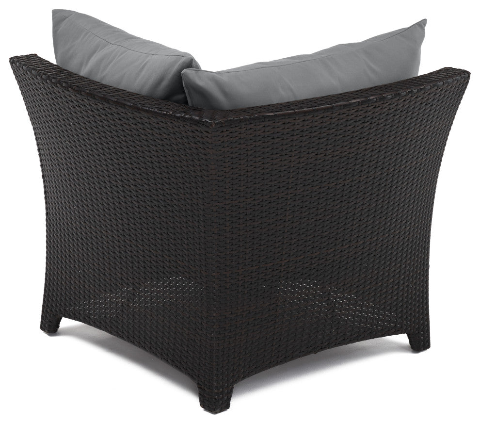 Deco 4 Piece Aluminum Outdoor Patio Corner Sectional Set, Charcoal Gray
