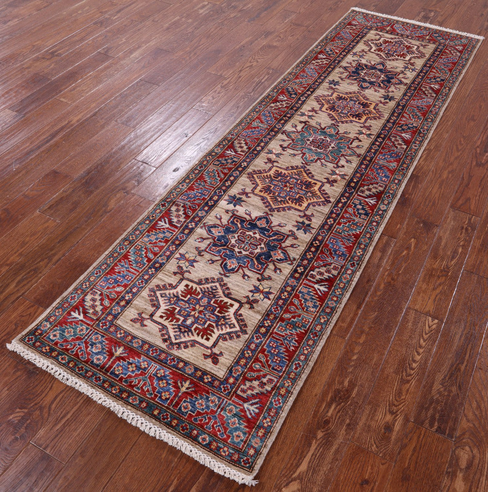 Runner Super Kazak Hand-Knotted Rug 2' 9" X 8' 10" - Q12841