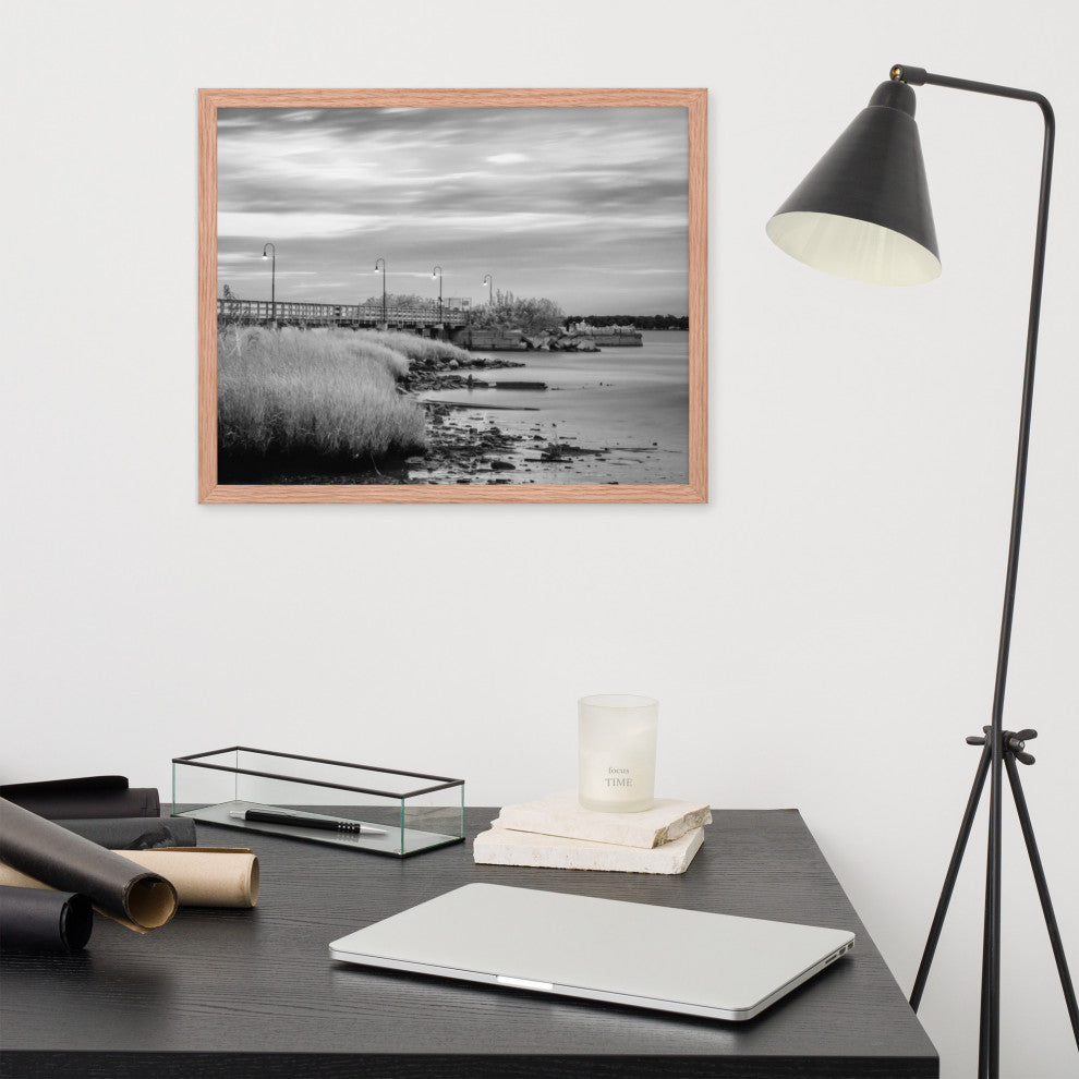 Historic New Castle 2 Coastal Landscape Framed Photo Paper Wall Art Prints, Red Oak, 16" X 20"