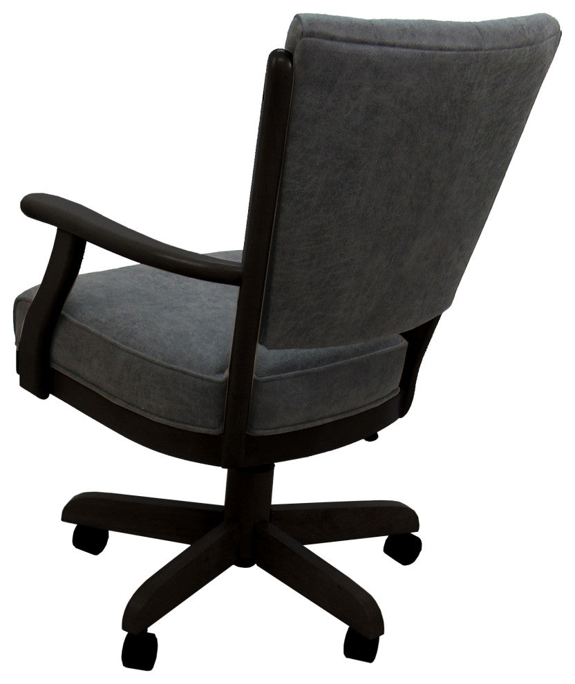 Dining Solid Wood Caster Chair on Wheels Classic, Northwest Elk Black