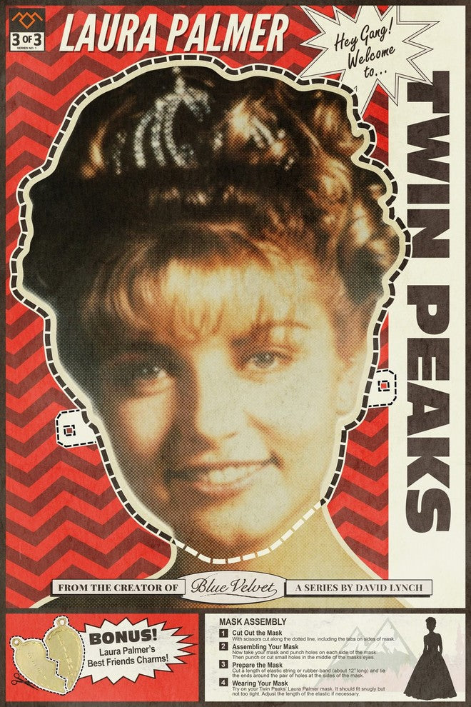 "Laura Palmer Mask" Painting Print on Wrapped Canvas, 24"x36"