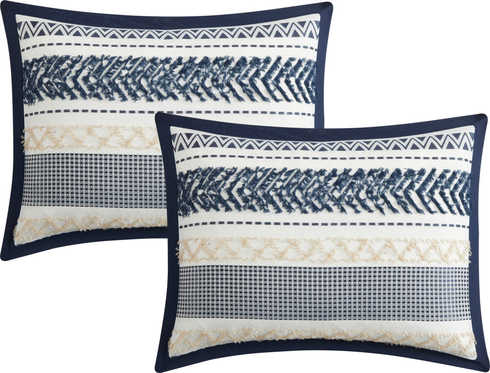 Kitana 7 Piece Comforter Set, Navy, King