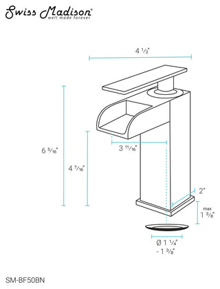 Concorde Single Hole, Waterfall Bathroom Faucet, Brushed Nickel
