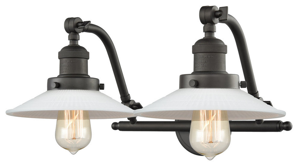 Halophane 2 Light Bathroom Vanity Light in Oil Rubbed Bronze