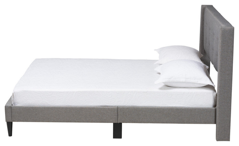 Bailee Fabric Platform Bed, Grey, Full