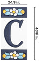 Sevillano Flora Letters 2-1/8 in. x 4-3/8 in. Ceramic Wall Tile, C