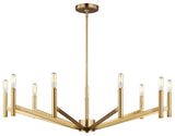 Vector 9-Light Chandelier, Satin Brass