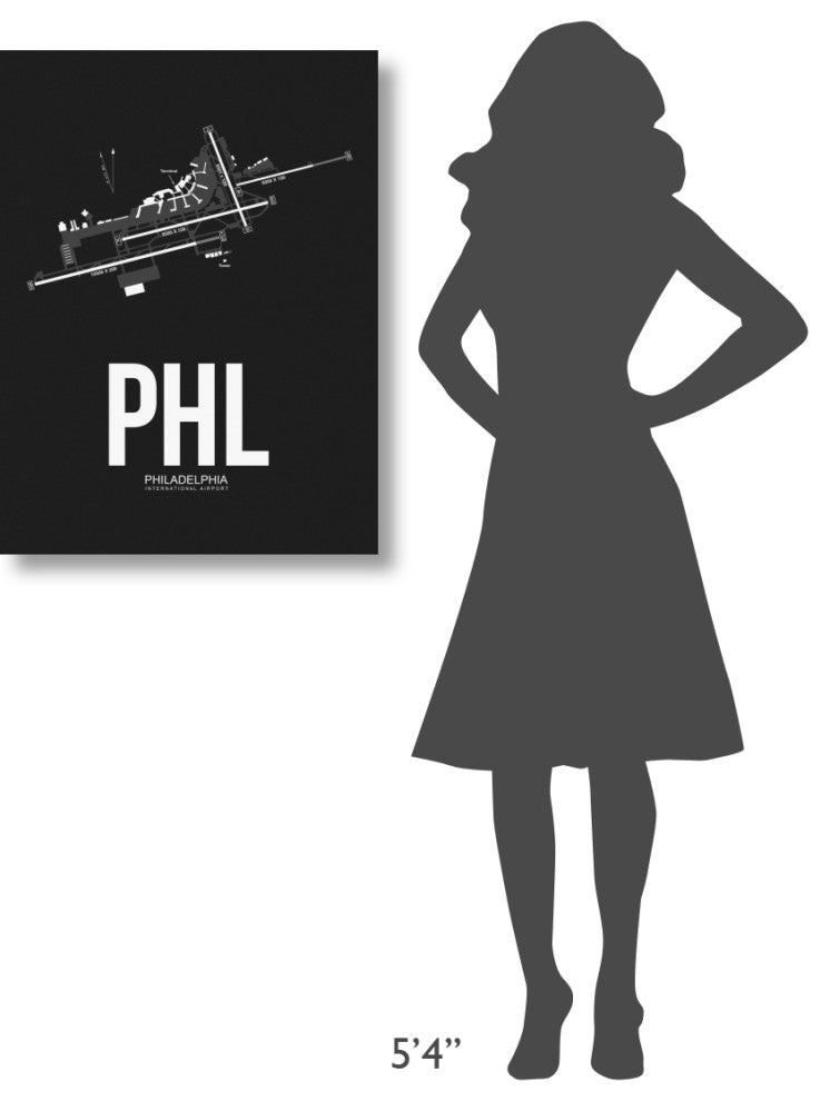 "PHL Philadelphia Airport Black" Fine Art Print