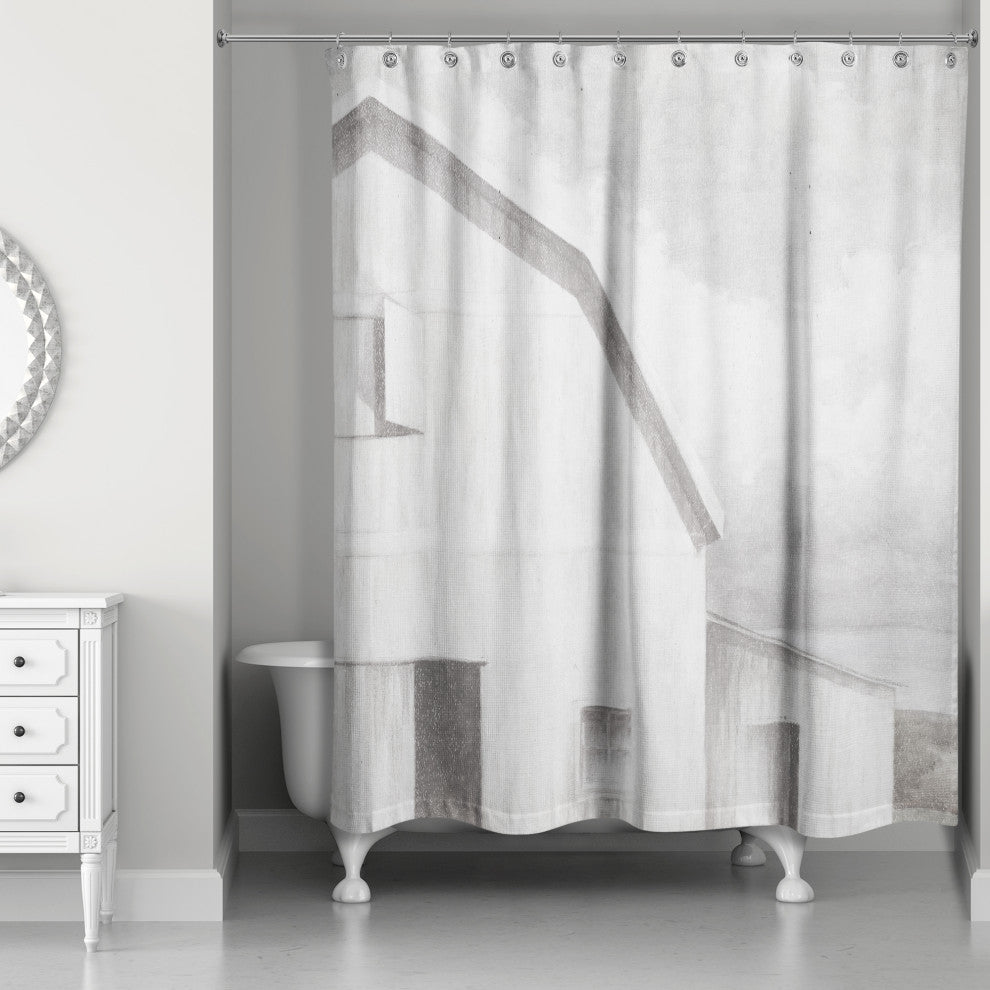 White Neutral Barn 71"x74" Shower Curtain