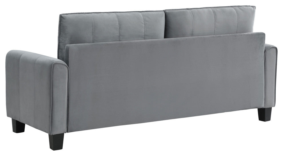 Davis Upholstered Rolled Arm Sofa Grey