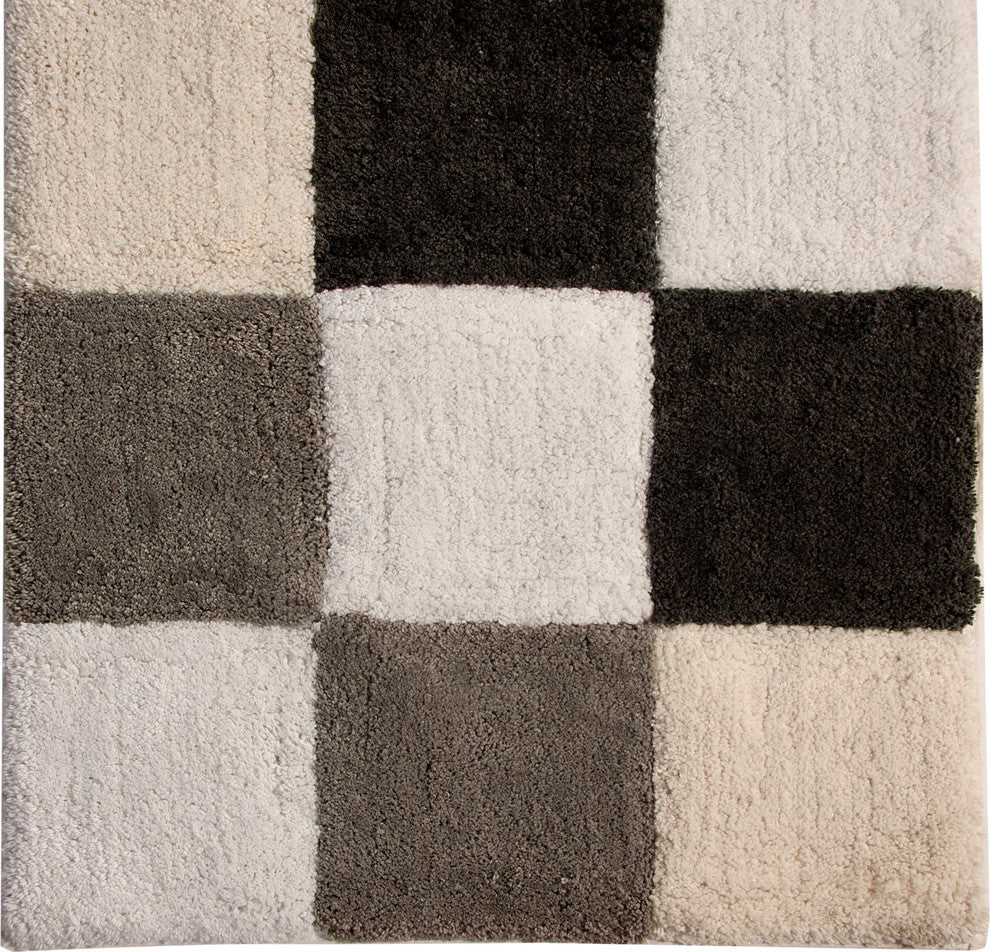 Bath Rug Cotton, 36"x24", Gray Multi, GSF 195, Pattern Dice