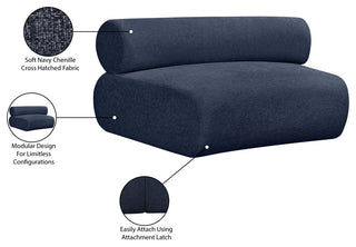 Bale Chenille Fabric Upholstered Modular, Navy