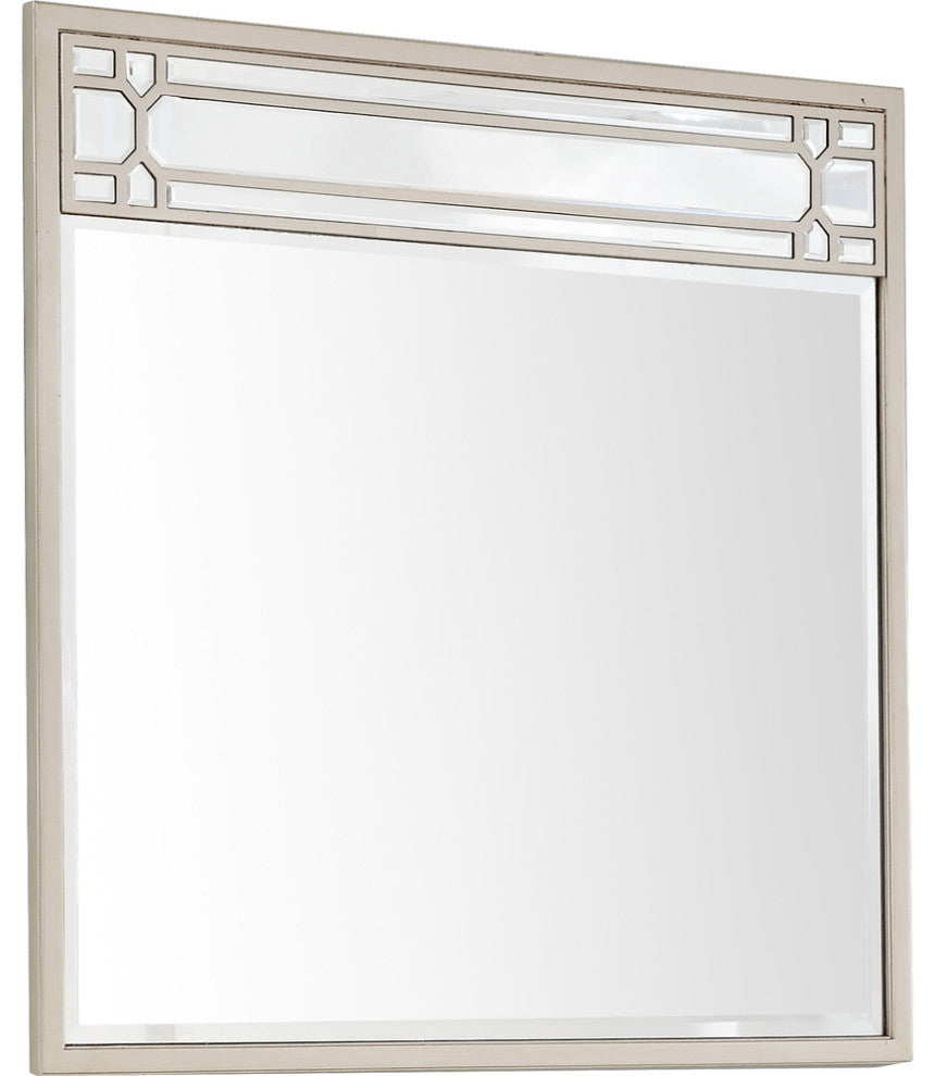 Champagne Square Accent Metal Mirror
