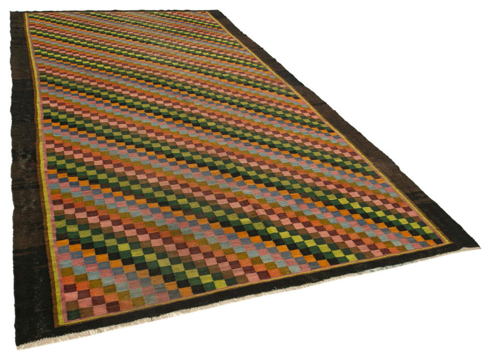 Rug N Carpet - Handmade Moldovan 6' 10'' x 12' 7'' Vintage Floral Kilim Rug